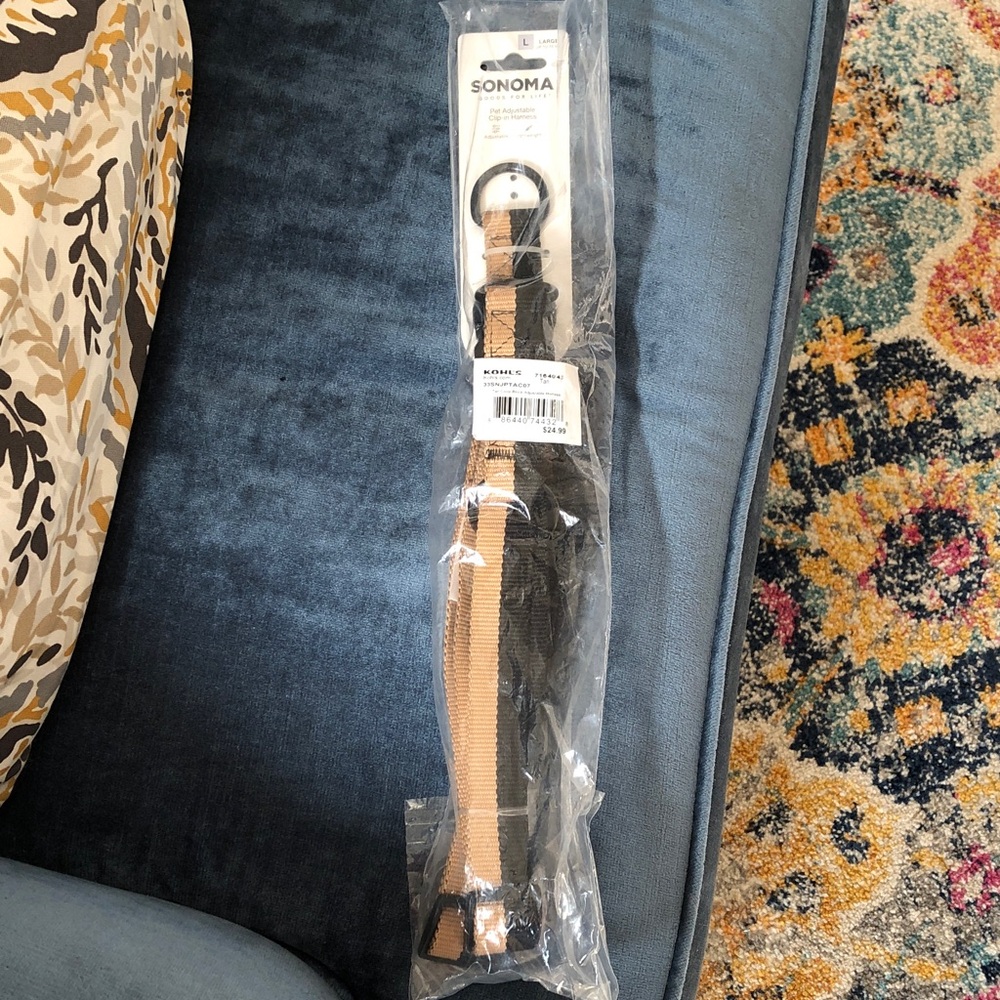 SONOMA PET ADJUSTABLE CLIP-IN HARNESS SIZE L BRAND NEW IN THE PLASTIC WITH TAGS